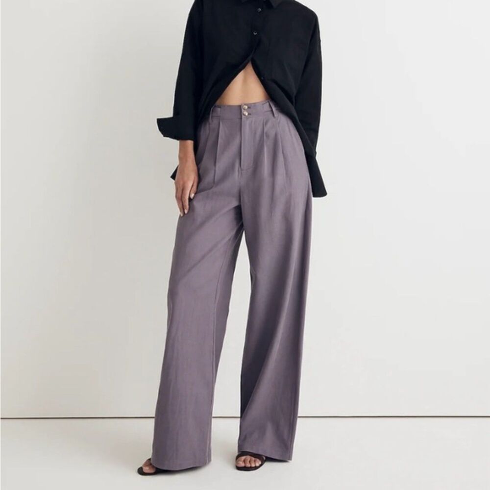 Madewell the harlow wide leg trouser size 2 smoky grape color women's